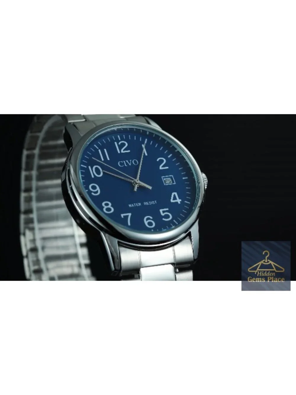 Mens Analog Quartz Watch Stainless Steel Waterproof Decorative Date